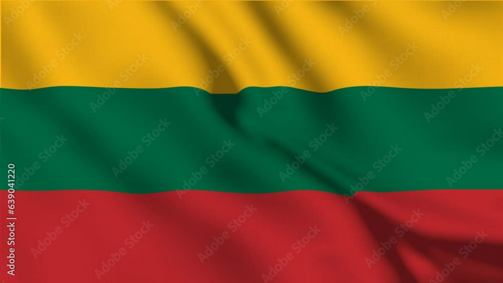 Lithuania national flag video. 3D Lithuanian flag waving seamless loop video animation Lithuania national flag video. 3D Lithuanian flag waving seamless loop video animation