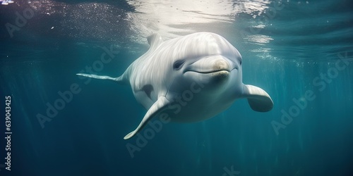 A Beluga whale underwater