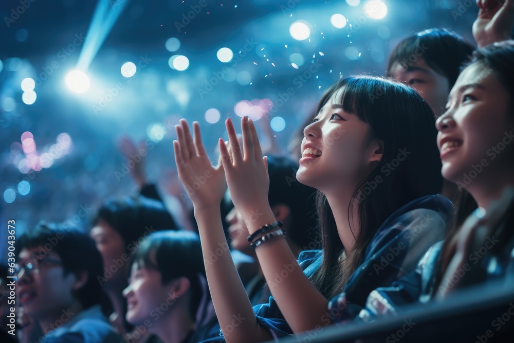 K-drama and K-pop: Fans celebrating at a concert Natural ambiance - AI Generated