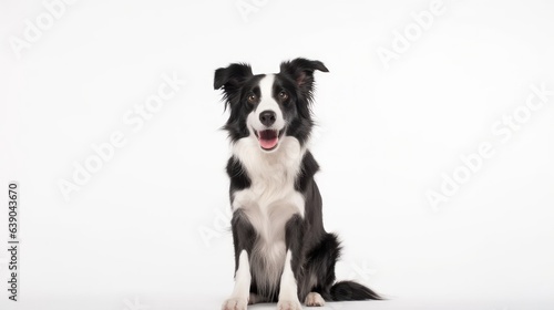 Wallpaper Mural Studio shot of an adorable Border Collie sitting on white background Torontodigital.ca