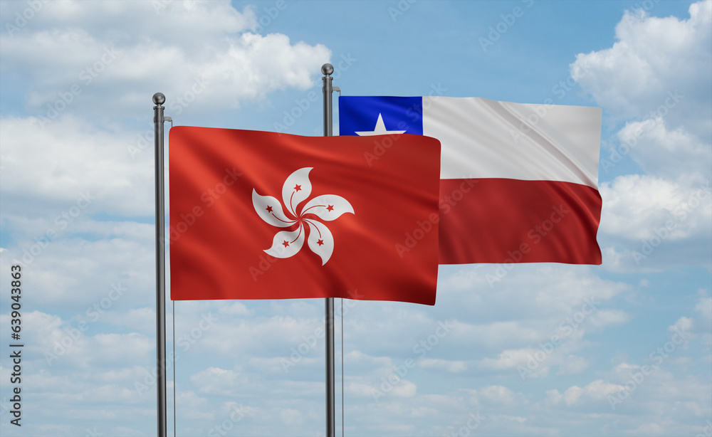 Chile and Hong Kong flag Chile and Hong Kong flag