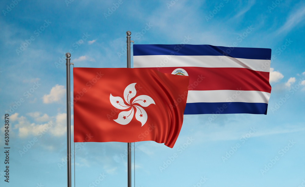 Costa Rico and Hong Kong flag Costa Rico and Hong Kong flag