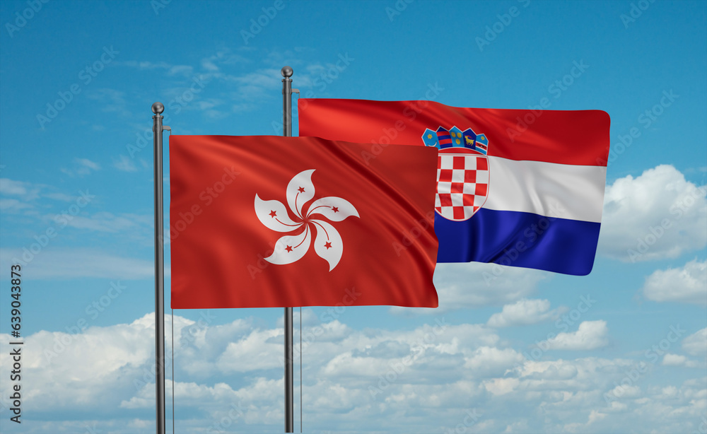 Croatia and Hong Kong flag Croatia and Hong Kong flag