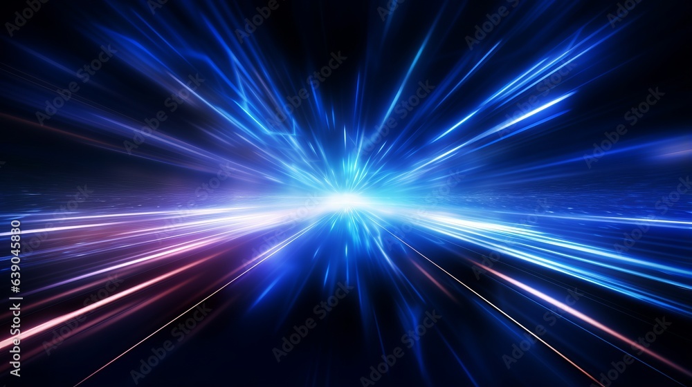 Photo of blue and red light streaks in the dark Photo of blue and red light streaks in the dark