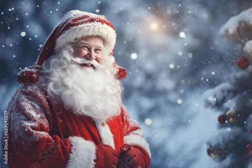 Santa Claus in postcard style. Merry christmas and new year concept with copy space