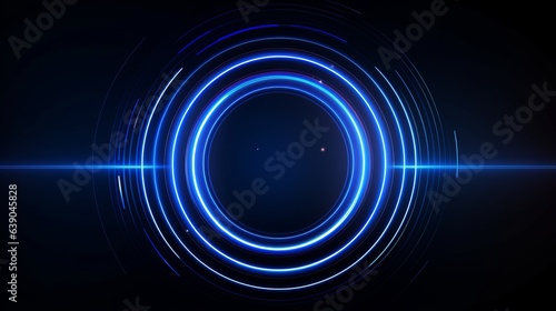 blue circle of light against a dark background