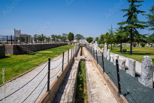 Ancient water canal in Roman Baths of Ankara.