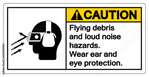 Caution Flying Debris Symbol Sign, Vector Illustration, Isolate On White Background Label .EPS10