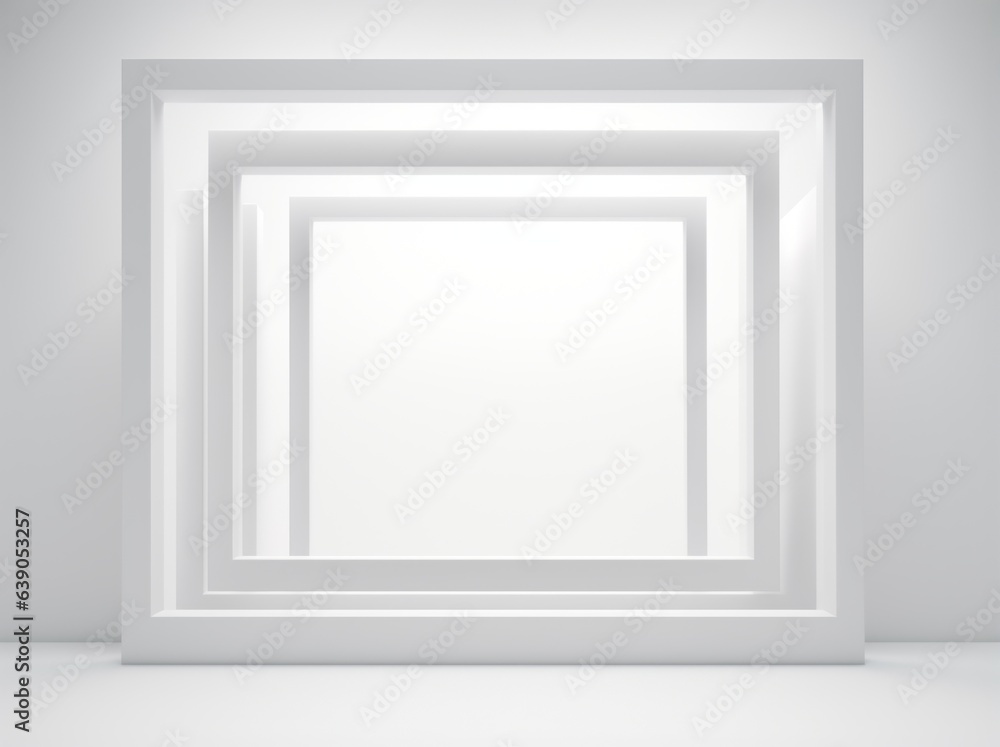 Empty white room, window openness. Quietness, emptiness pervades. White square, unoccupied space.. ai generation Empty white room, window openness. Quietness, emptiness pervades. White square, unoccupied space.. ai generation