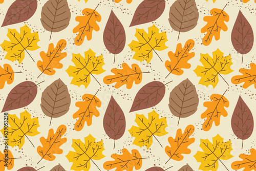autumn seamless pattern with leaves, great for wrapping, textile, wallpaper, greeting card- vector illustration