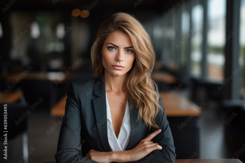 Confident and Professional Business Woman in Stylish Gray Plaid Dress Captivating the Corporate World Confident and Professional Business Woman in Stylish Gray Plaid Dress Captivating the Corporate World