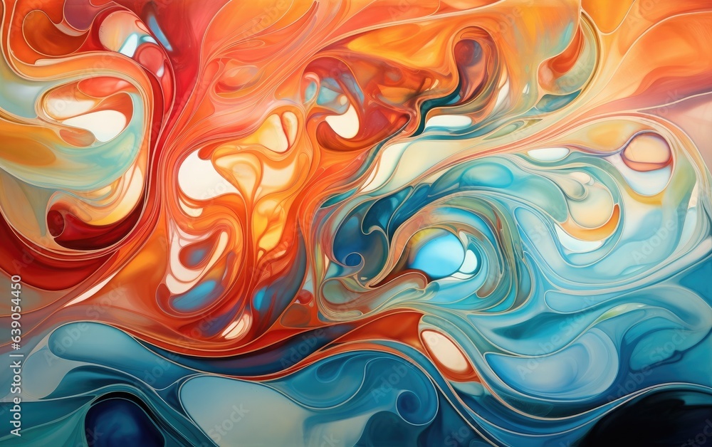 Obraz premium Abstract colorful background with fluid flowing shapes