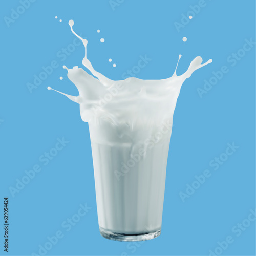 Realistic milk glass.Milk glass.3d milk glass