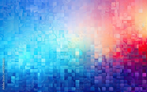 Abstract colorful background digital pixel blocks and flowing gradients