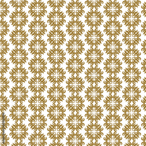 Wallpaper Pattern, gold Color, Vintage, Vector Illustration, isolated