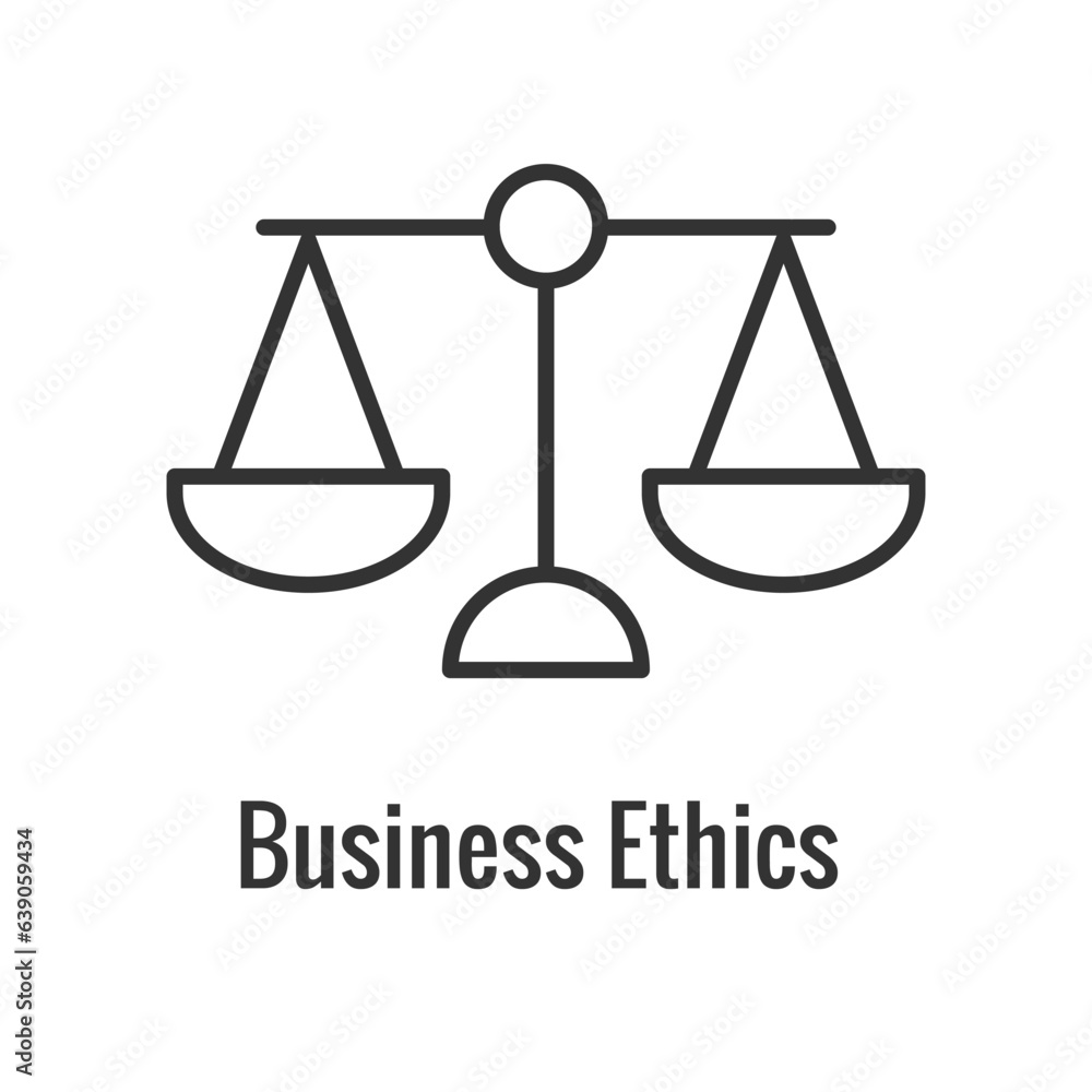 Business and Corporate Ethics Showing Company Values Icon and Single Aspect Business and Corporate Ethics Showing Company Values Icon and Single Aspect