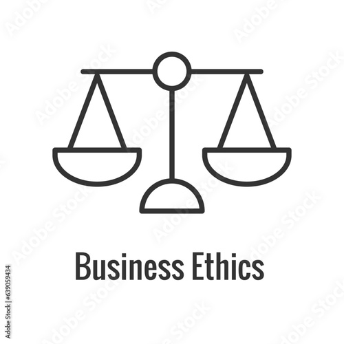 Business and Corporate Ethics Showing Company Values Icon and Single Aspect