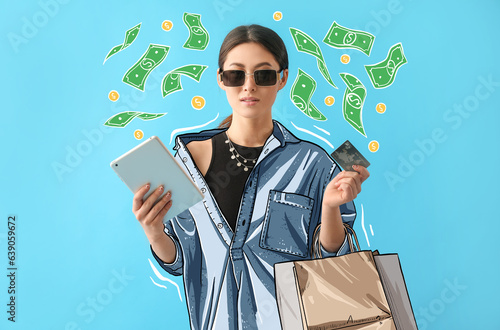Young woman with tablet com...