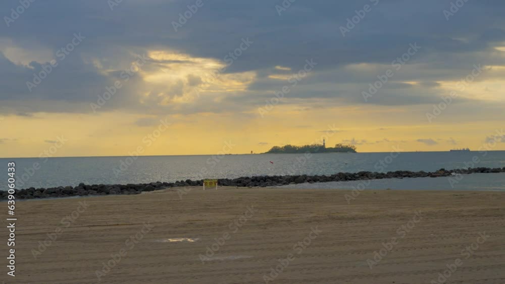 Sunrise on beach with view of sacrificial island in Veracruz, Mexico Sunrise on beach with view of sacrificial island in Veracruz, Mexico