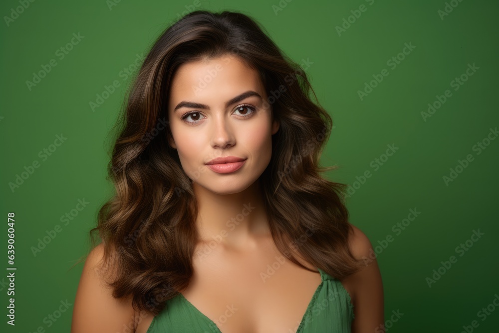 Young happy woman with brown hair - studio photo Young happy woman with brown hair - studio photo