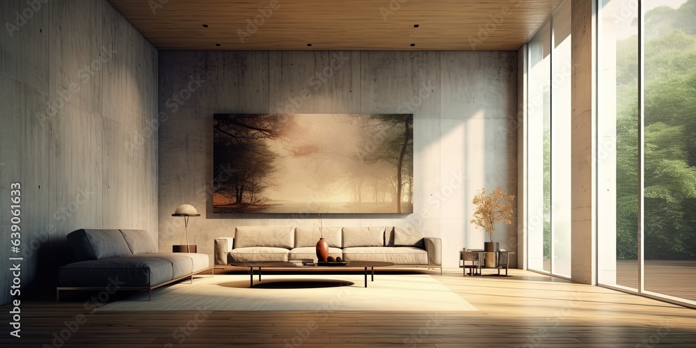 Interior modern living room building with empty wall Interior modern living room building with empty wall