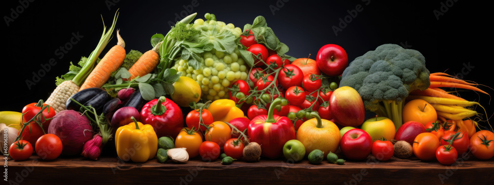 An array of fresh fruits and vegetables that underscores the importance of proper and healthy nutrition. Thanksgiving An array of fresh fruits and vegetables that underscores the importance of proper and healthy nutrition. Thanksgiving