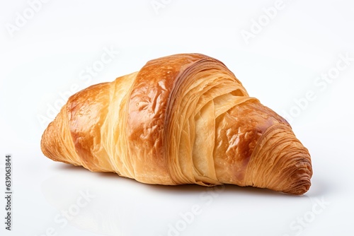 Freshly baked croissant just out of the oven on a white background.. ai generation