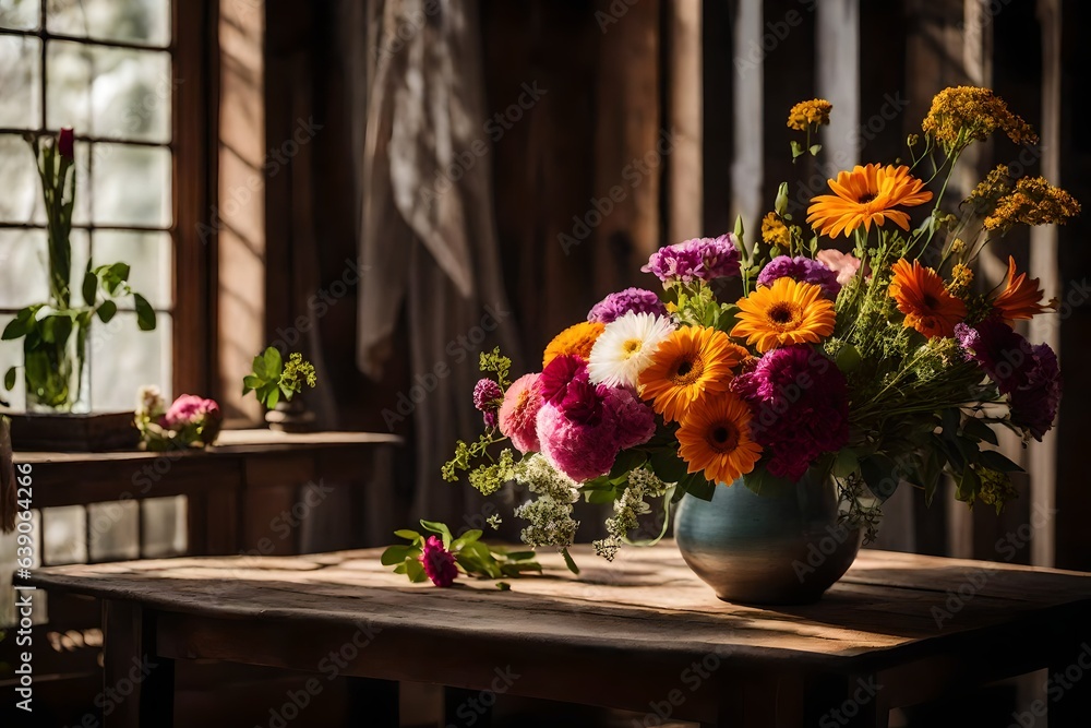 bouquet of flowers in a vase Generated Ai bouquet of flowers in a vase Generated Ai