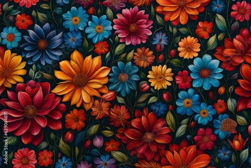 seamless floral background Generated Ai © AQ Arts
