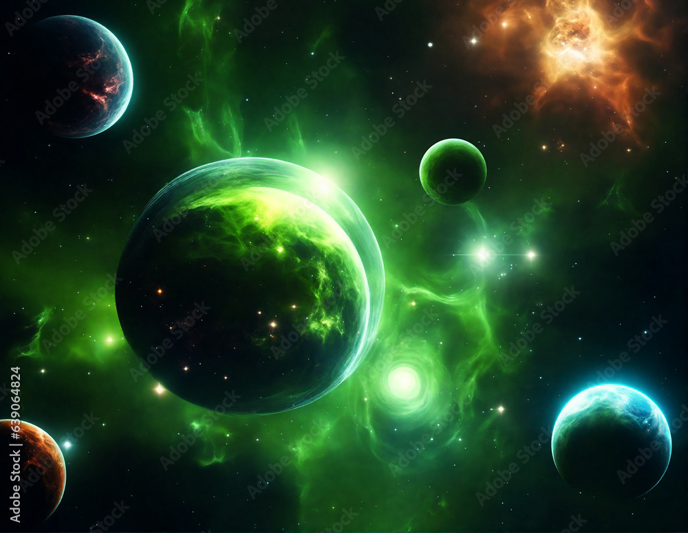 Beautiful fantastic space, nebula, stars and planets in deep galaxy Beautiful fantastic space, nebula, stars and planets in deep galaxy