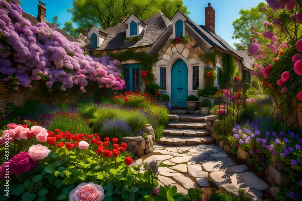 Fototapeta premium garden in spring Generated Ai