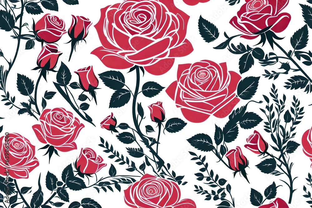 seamless pattern with roses Generated Ai seamless pattern with roses Generated Ai