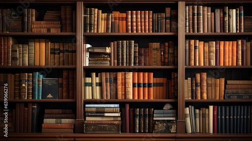 classic books background neatly arranged on library
