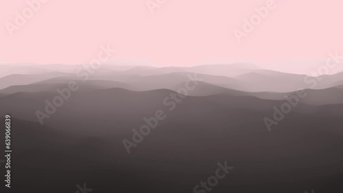 Flying over a desert landscape and sand dunes at dusk. Full HD and looping motion background animation. photo