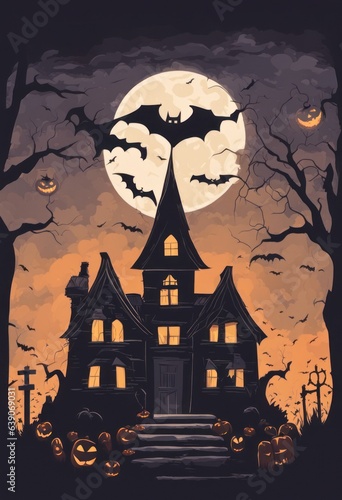 Creepy and Spooky Retro Style Halloween Poster