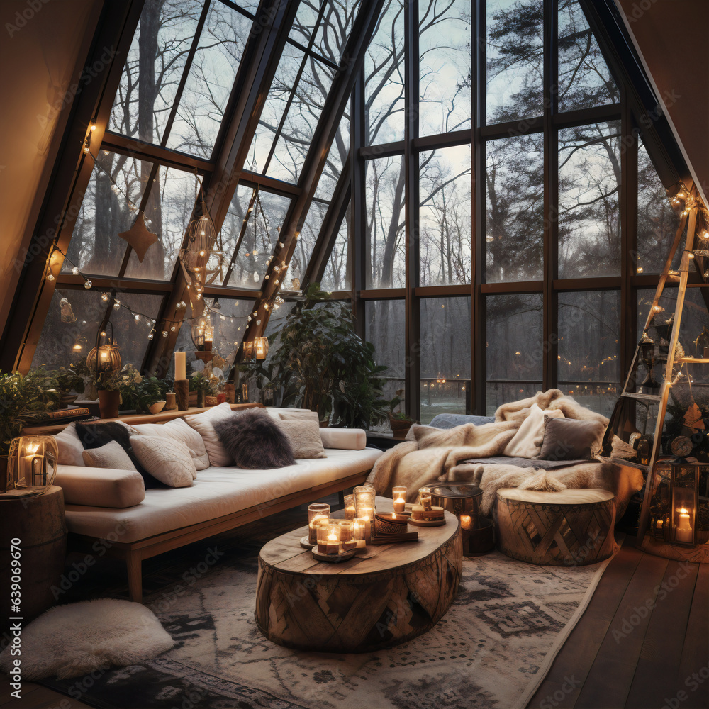 AI-Generated Winter holiday boho chic decorating ideas AI-Generated Winter holiday boho chic decorating ideas