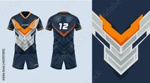 Sport jersey template modern stripe tech abstract design for esports, football soccer, racing, run, black color