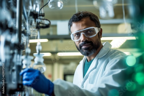 Portrait of confident male scientist looking at camera while working in laboratory