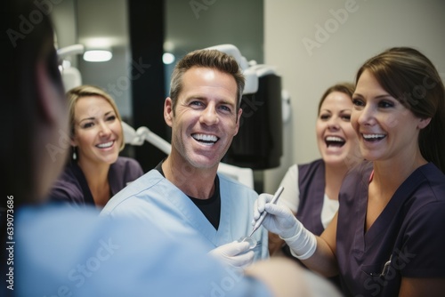 Group photography of doctors, nurses and dentists