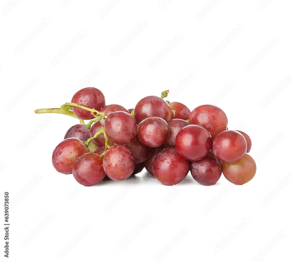 Obraz premium Tasty ripe grapes on white background