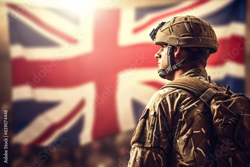 Fototapeta Soldier in the army of the United Kingdom.
