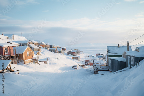 Village in the far northern arctic regions of Canada or Greenland.  © Jeff Whyte