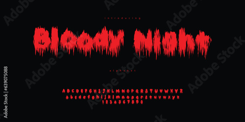 Bloody Font Alphabet Typography Horror Halloween