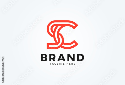 Initial SC or CS logo. monogram logo design combination of letters S and C. Flat Vector Logo Design Template. vector illustration