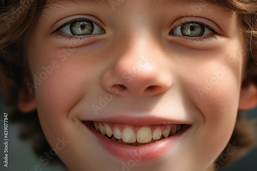 Portrait of a cute smiling little boy. Close-up.