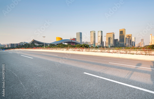 Empty city road in Shenzhen