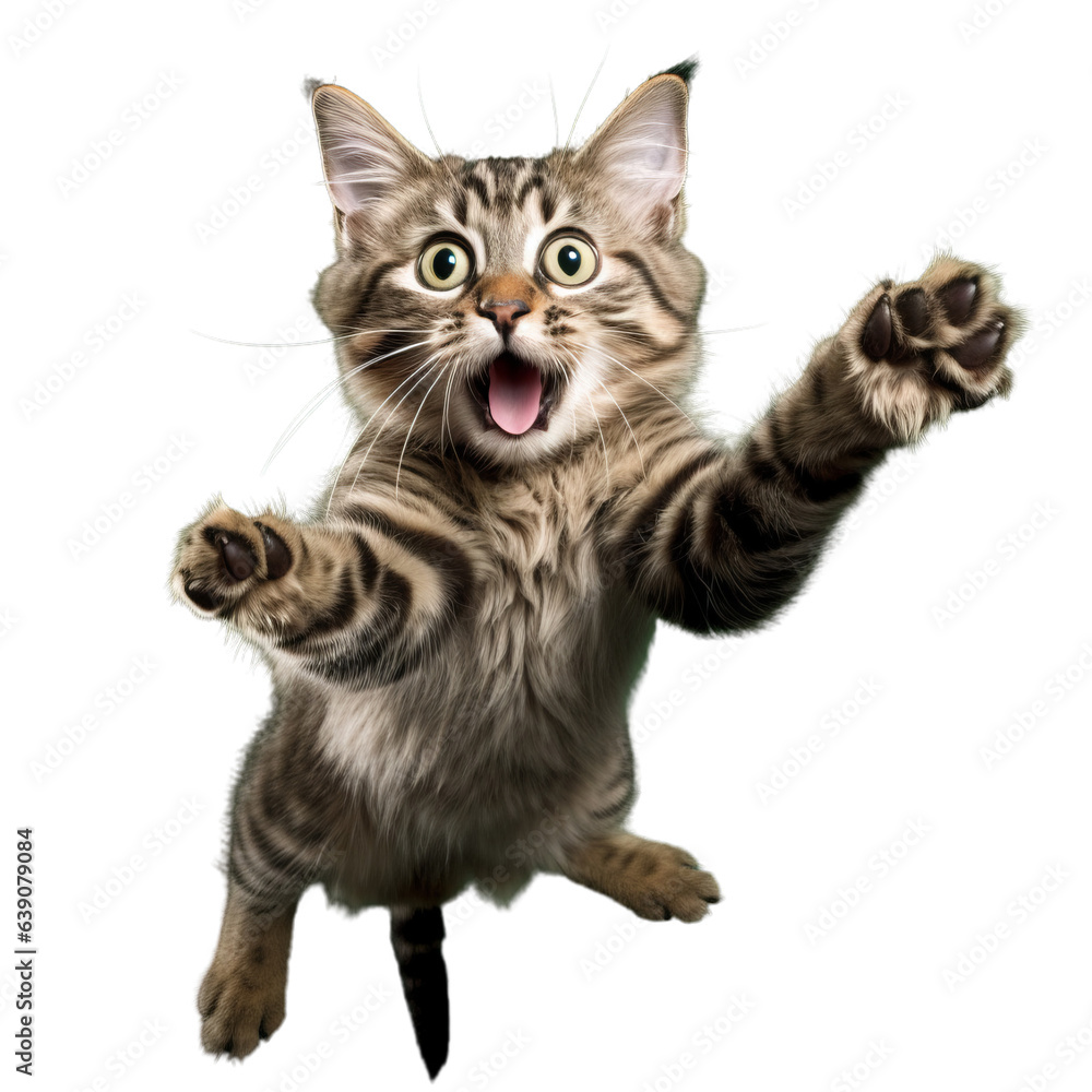 Obraz premium A cat leaping through the air