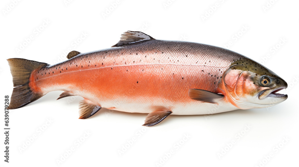 Whole salmon on white background. Whole salmon on white background.