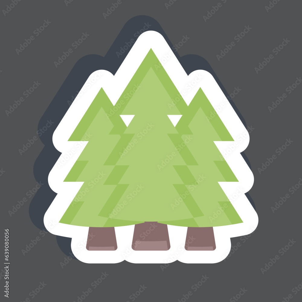 Fototapeta premium Sticker Forest. related to Environment symbol. simple illustration. conservation. earth. clean
