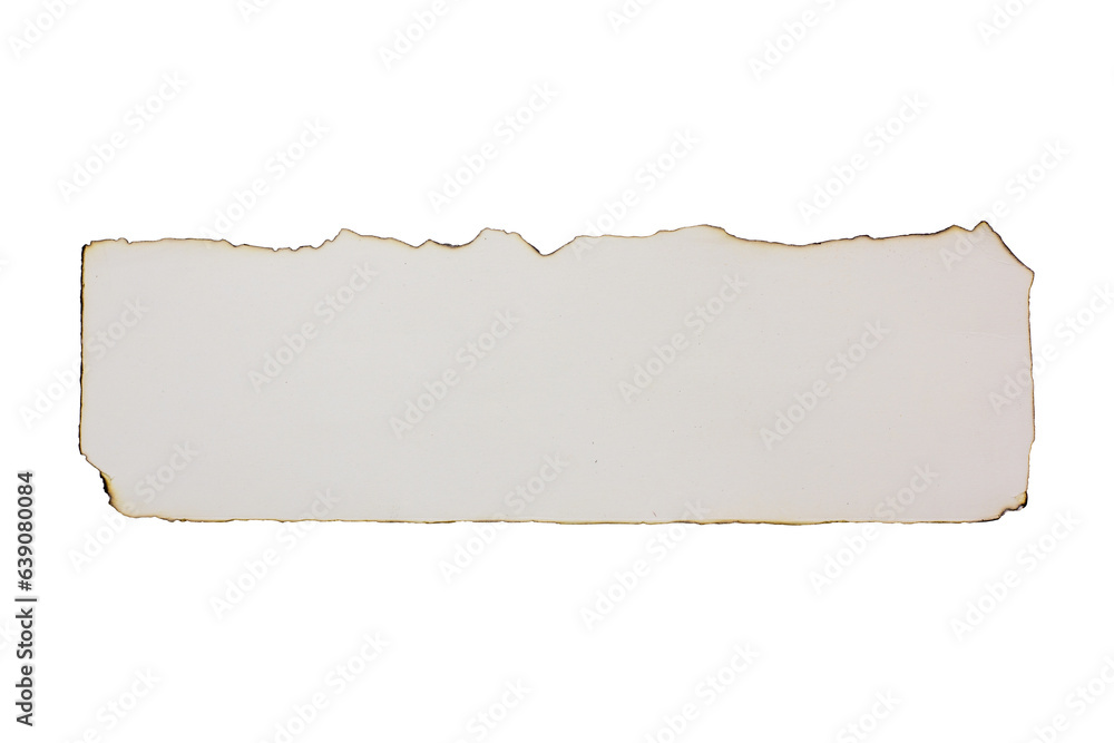 old paper fire isolated on white background, clipping path